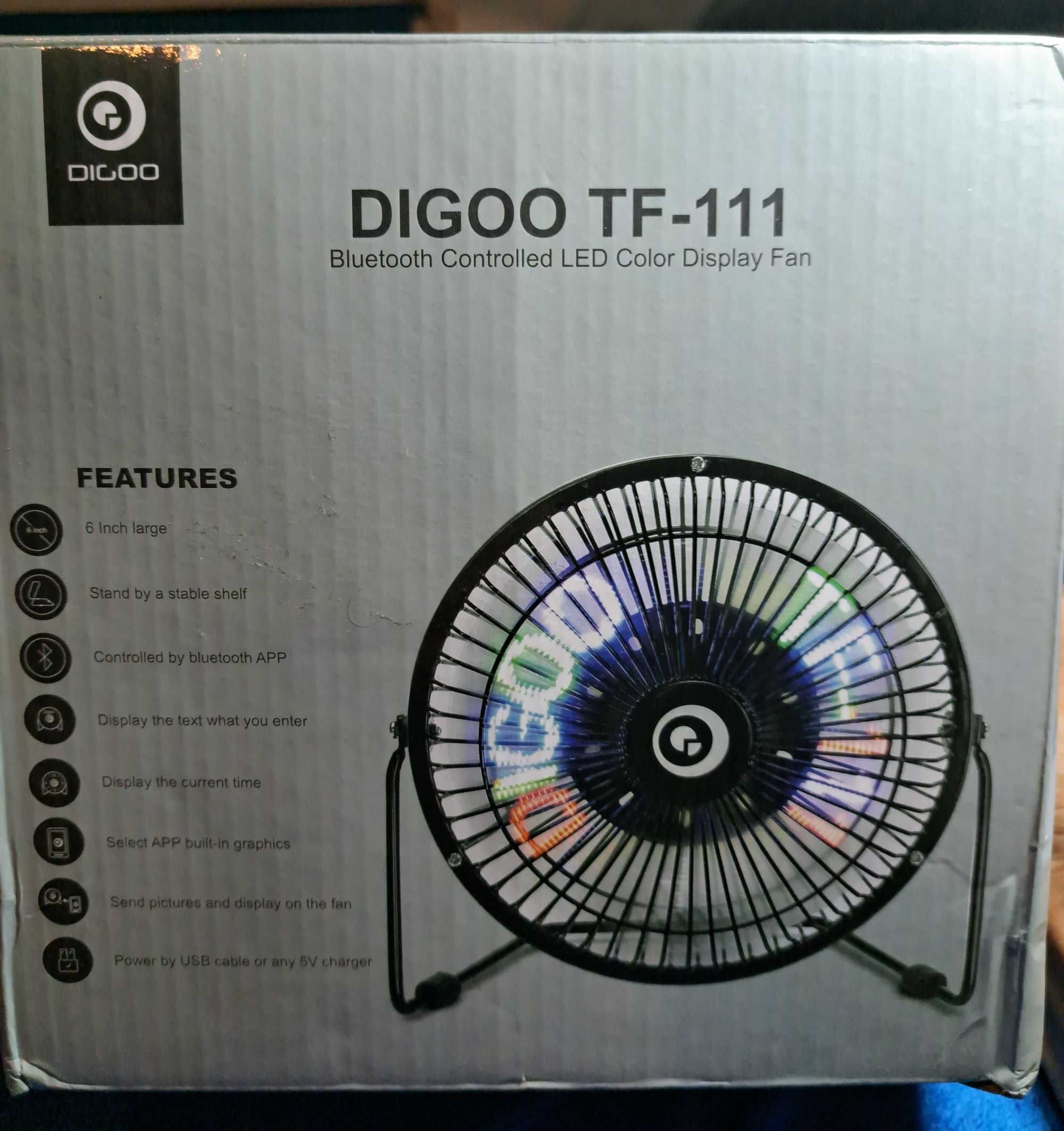 Digoo DG-TF111 (Ventilador Display Colorido bluetooth)