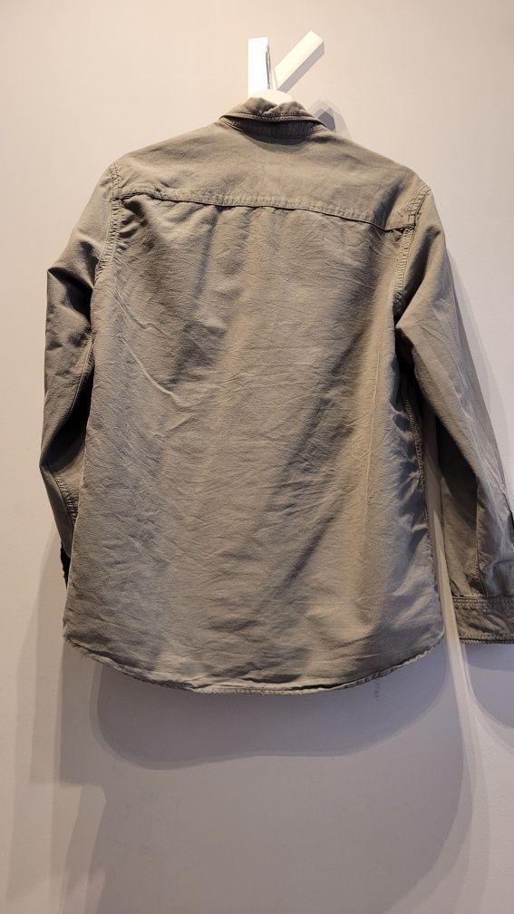 Koszula męska HM S khaki długi rękaw regular fit