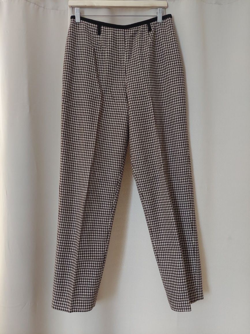 Spodnie wełniane wool pants pepitka beżowe brązowe willi Smith toruser