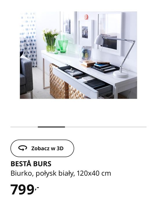 Biurko/toaletka Besta burs, Ikea