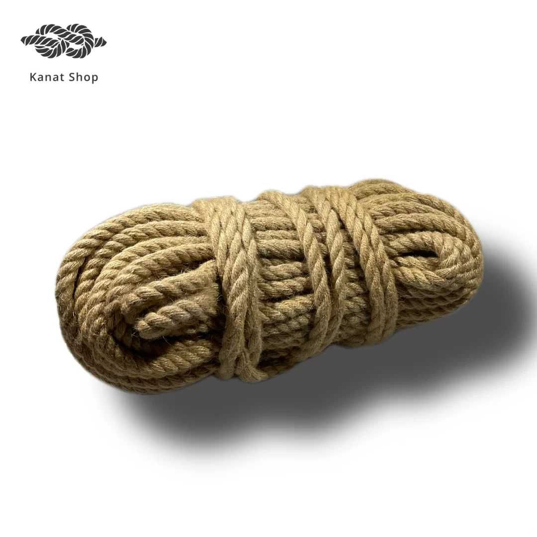 Канат джутовий 6 мм-50 м,1клас, мотузка натуральна для когтеточки