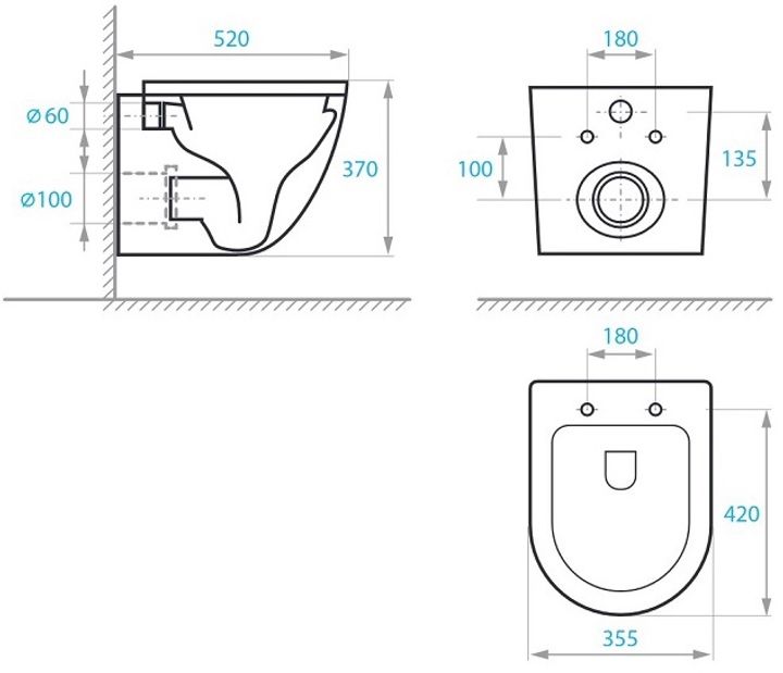 Інсталяція Grohe Rapid SL з кнопкою Хром та підвісним унітазом Rimless