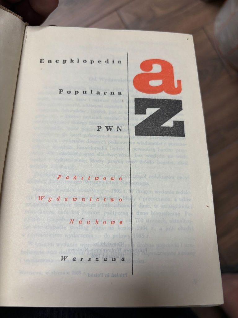 Encyklopedia Popularna PWN A-Z 1966 Warszawa