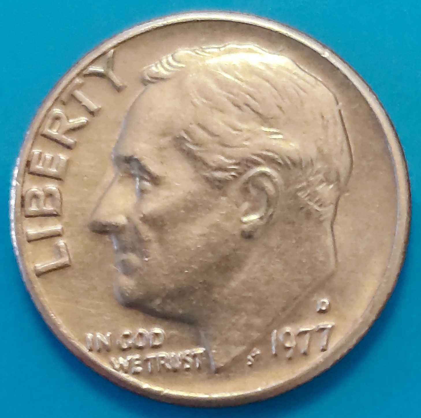 One Dime de 1977 *D*  dos USA Franklin Roosevelt