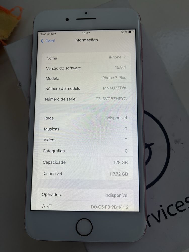 Iphone 7 PLUS Livre e desbloqueado 128gb