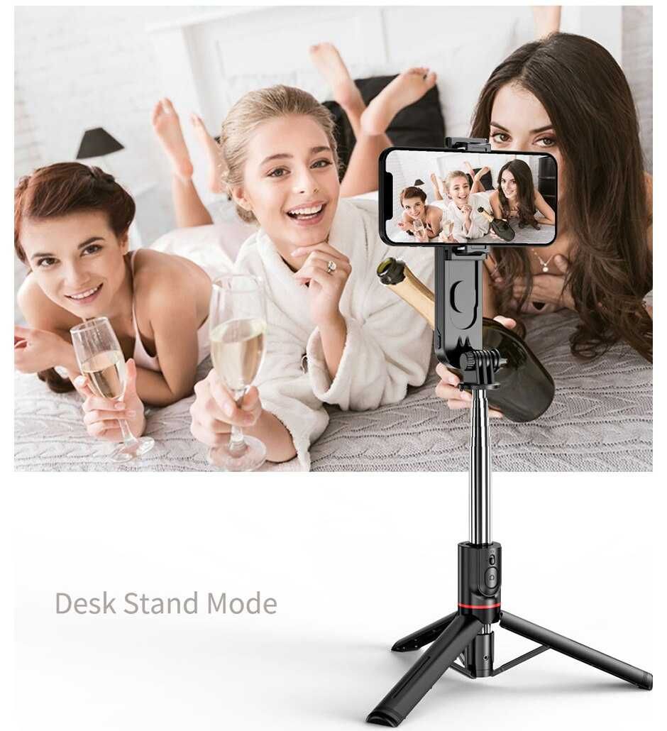 Mini statyw INRAM-L15 Selfie Stick składany ze światłem , Bluetooth