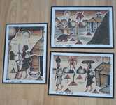 Quadros decorativos de areia - Cabo Verde (conjunto de 3)