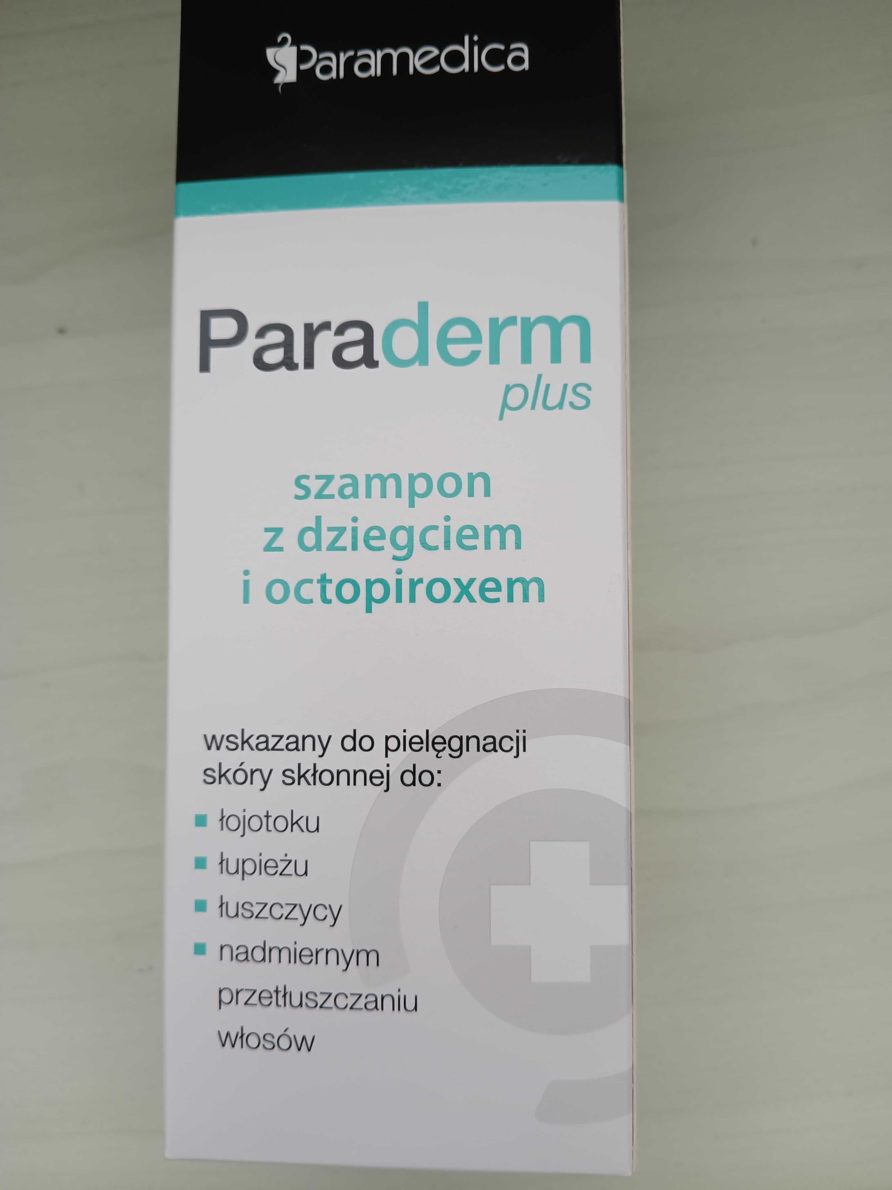 PARADERM +  szampon z dziegciem i oktopiroxem łojotok łupież łuszczyca