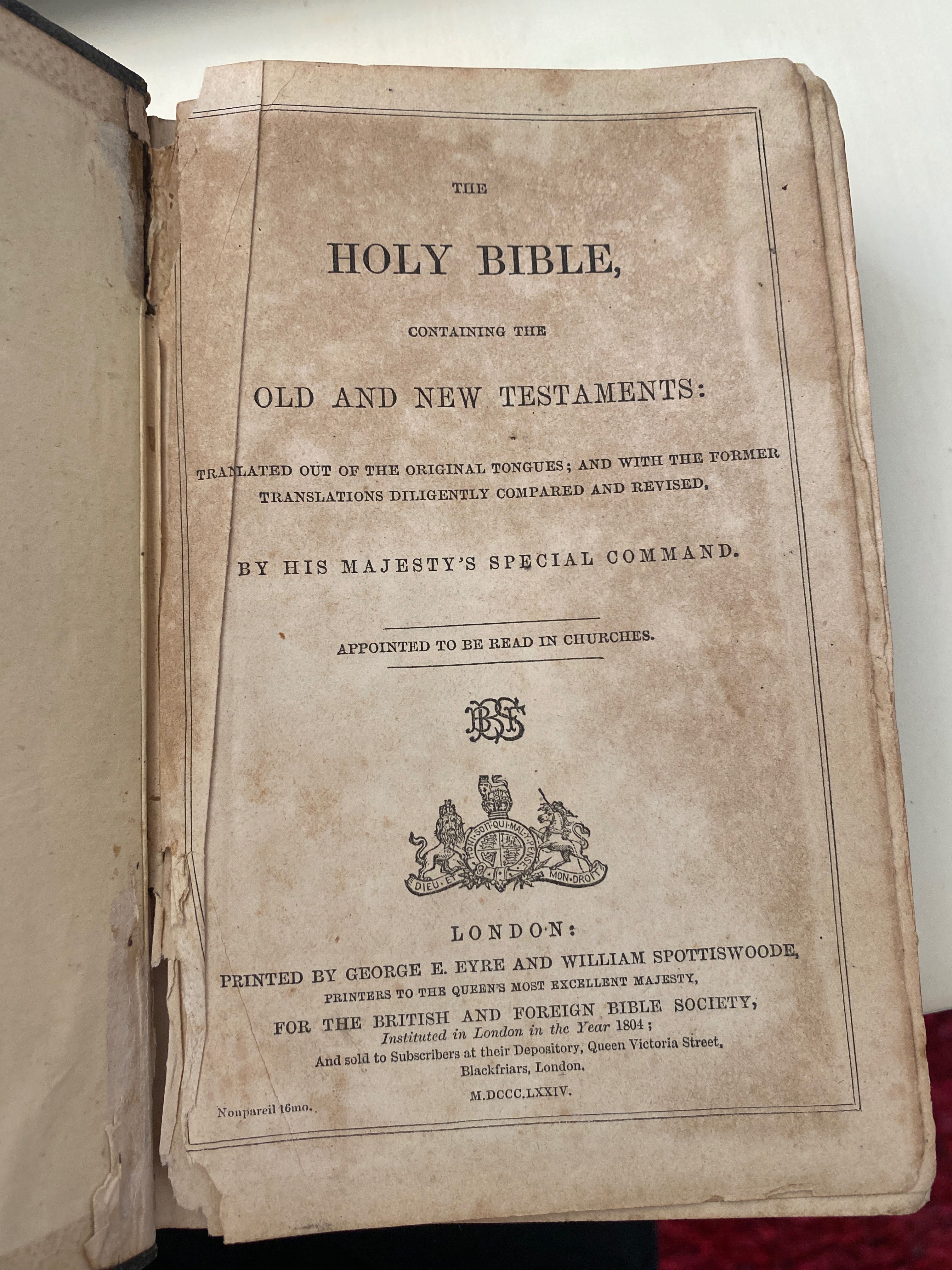 Holy Bible 1804 London