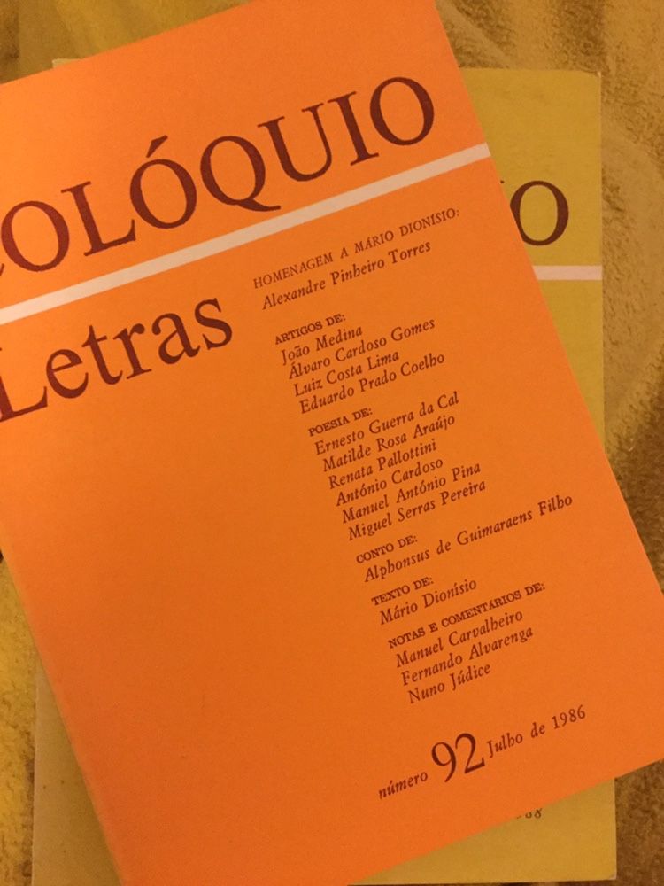 Colóquio Letras 1986/87 - números antigos