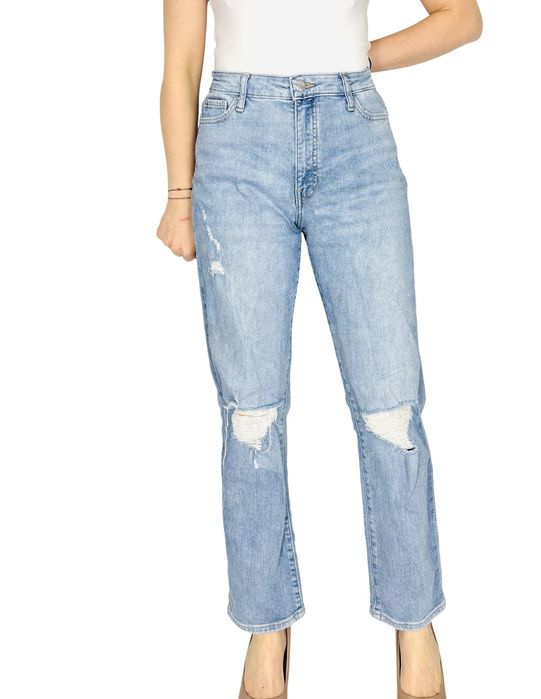 Jasnoniebieskie jeansy z przetarciami M 38