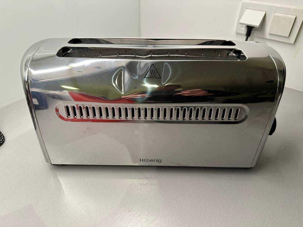 Toster H.Koenig 1500W 4kromki Termostat 7 poziomów Funkcja rozmrażania