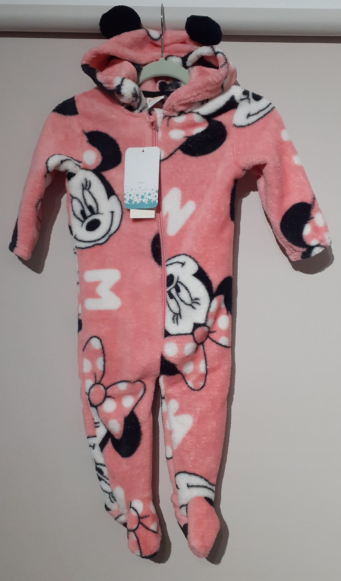 Pijama Minnie T: 6/9 meses Novo Com Etiqueta