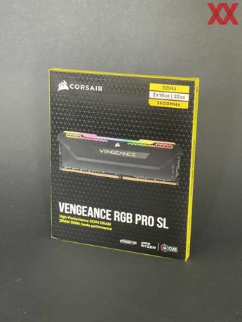 Новая Corsair 32 GB (2x16GB) DDR4 3600 RGB PRO SL CMH32GX4M2Z3600C18