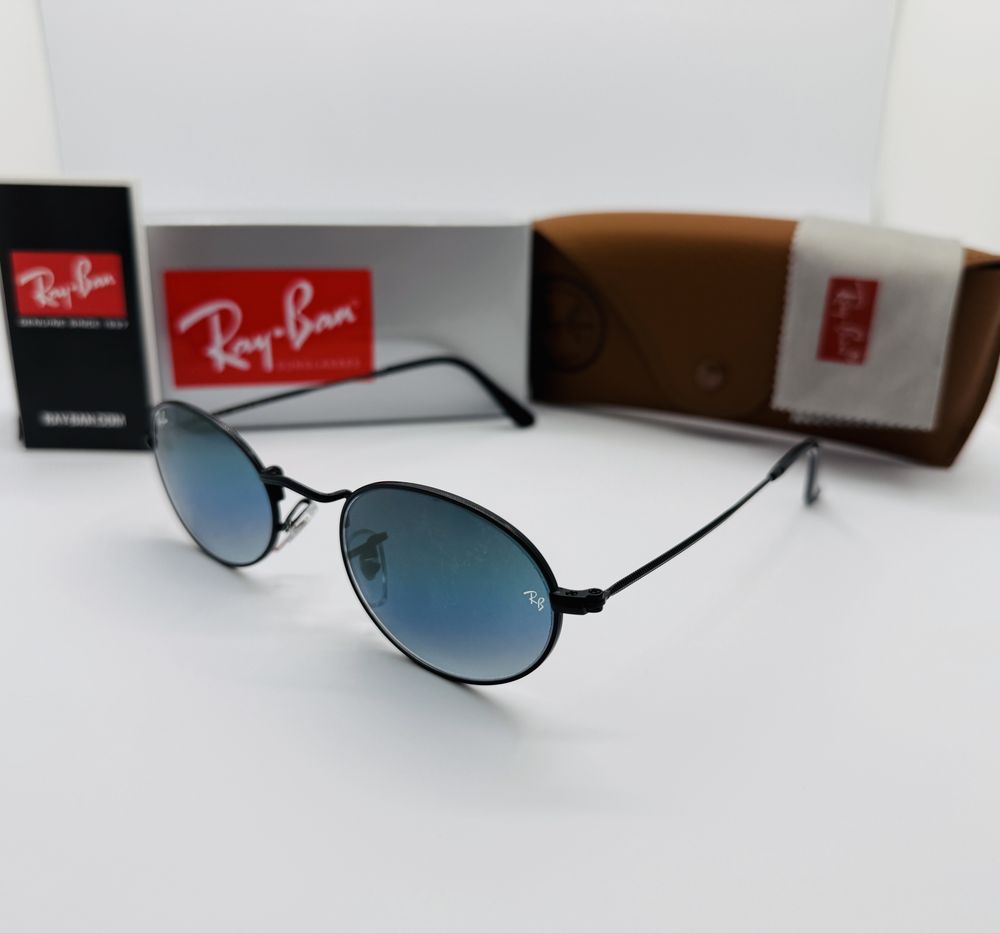 Солнцезащитные очки Ray Ban Oval 3547 Black-Blue Gradient 51мм стекло