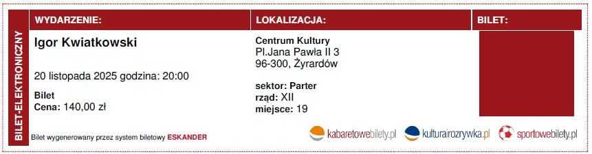 Igor Kwiatkowski - Introwertyk, Żyrardów 20.11.2025 godz. 20:00