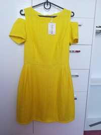 Шикарна жовта сукня р 46 нова