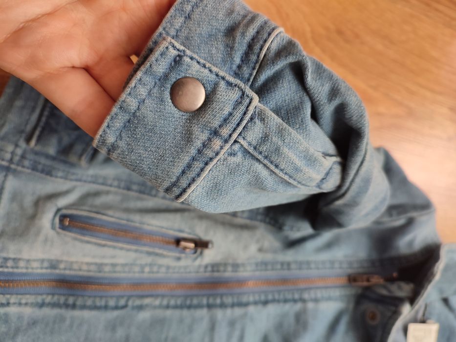 Kurtka kurteczka katana katanka ramoneska jeans dżins miękki H&M 74