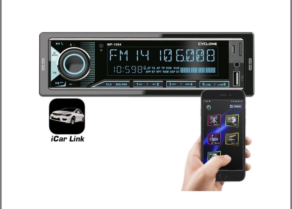 Автомагнітола 1Din Cyclone MP-1094 BT