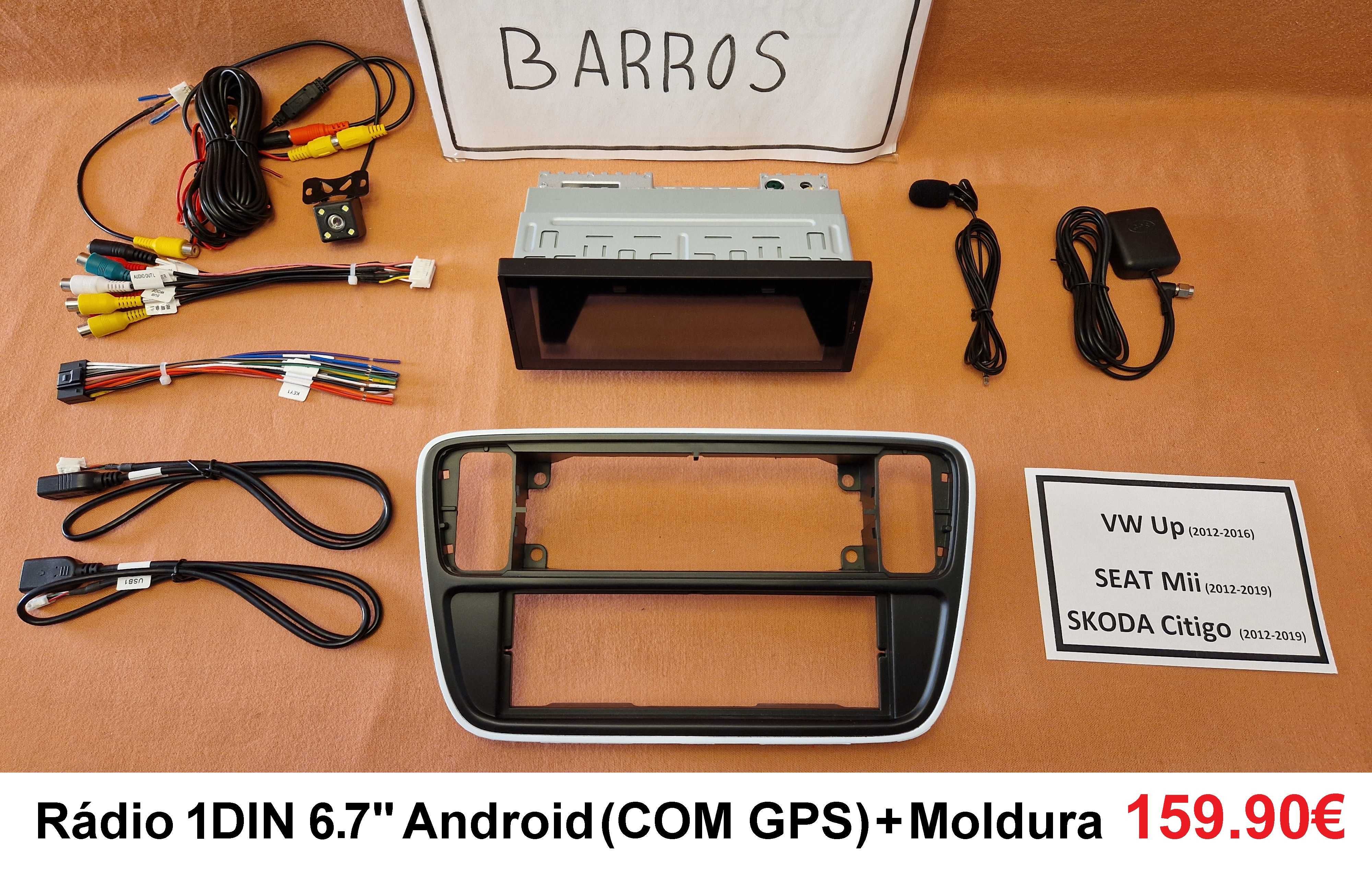 Rádio 1DIN • VW Up • SEAT Mii • SKODA Citigo • Android (2DIN) GPS