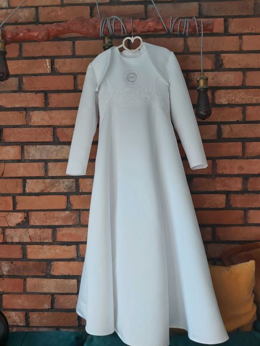 Sukienka komunijna z bolerkiem 146+wianek+buty