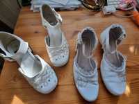 Białe buty komunijne, 2 pary, 32 i 33