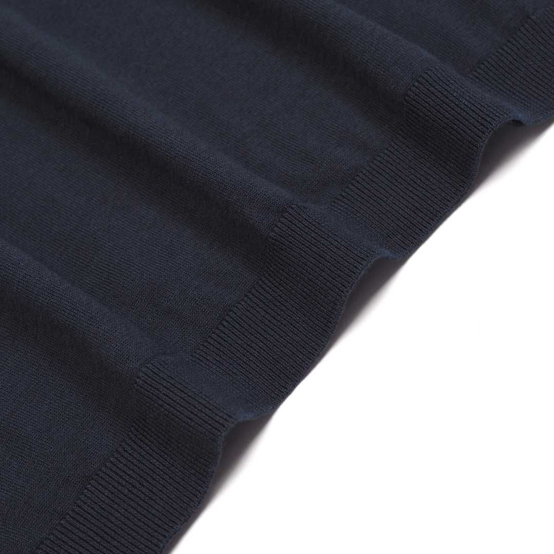 Granatowa elegancka koszulka polo męska 100% dzianina bawełniana L