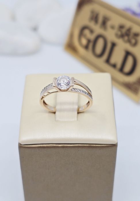 Złoty pierścionek próba 585 14k Używany