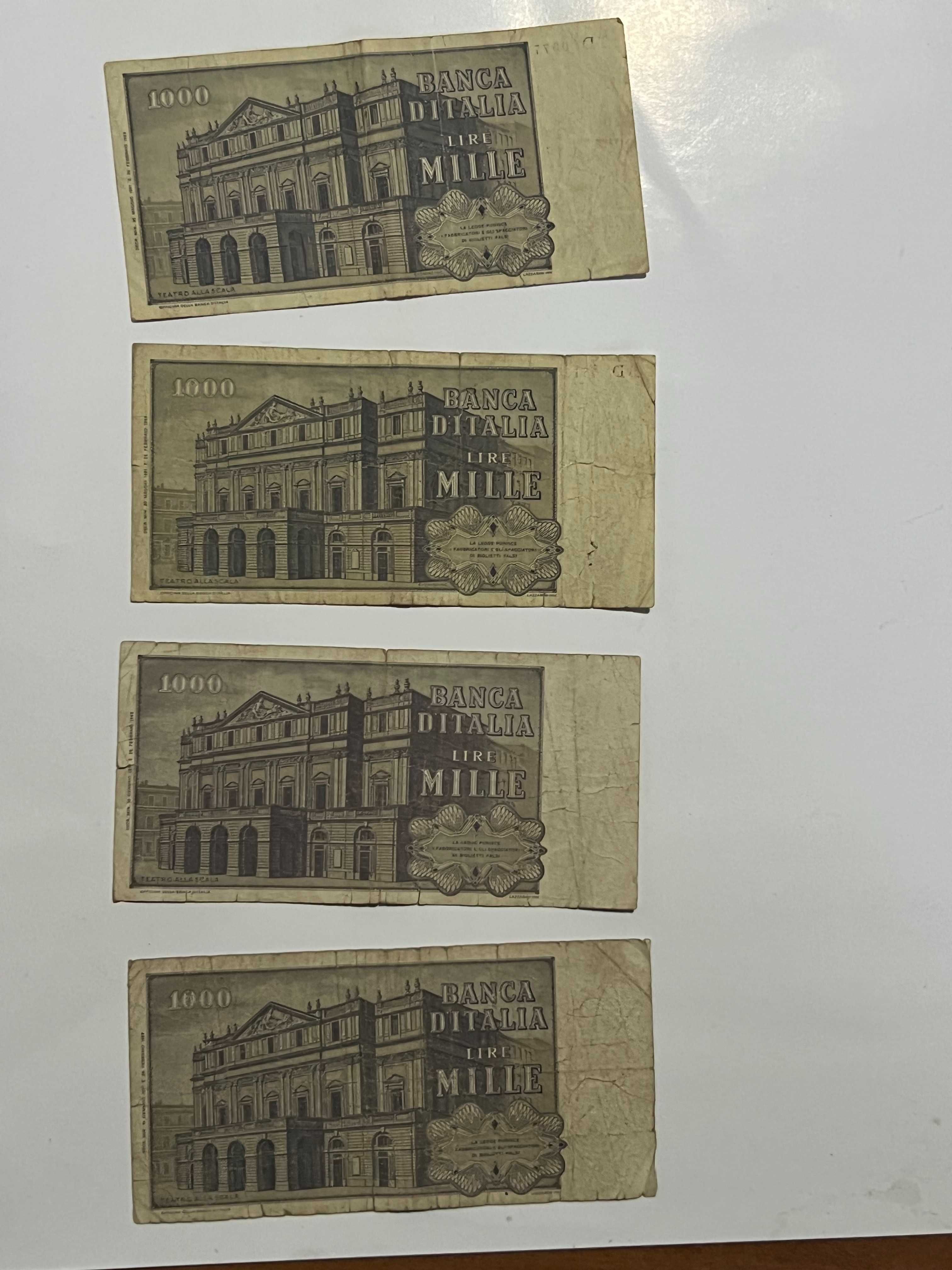 Notas italianas de 1000 liras