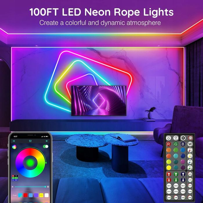 AILBTON 30 m / 100 ft taśma LED neonowe światła RGB IP65