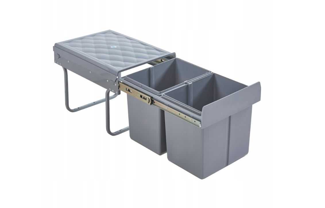 Wbudowany kosz na śmieci Froland 48x34x35cm Szary 2x15L