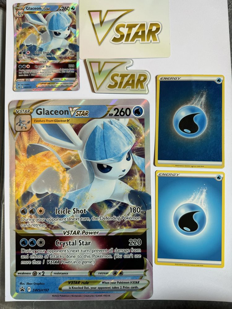 Duża karta Glaceon V-star POKÈMON set małych kart i gadżet