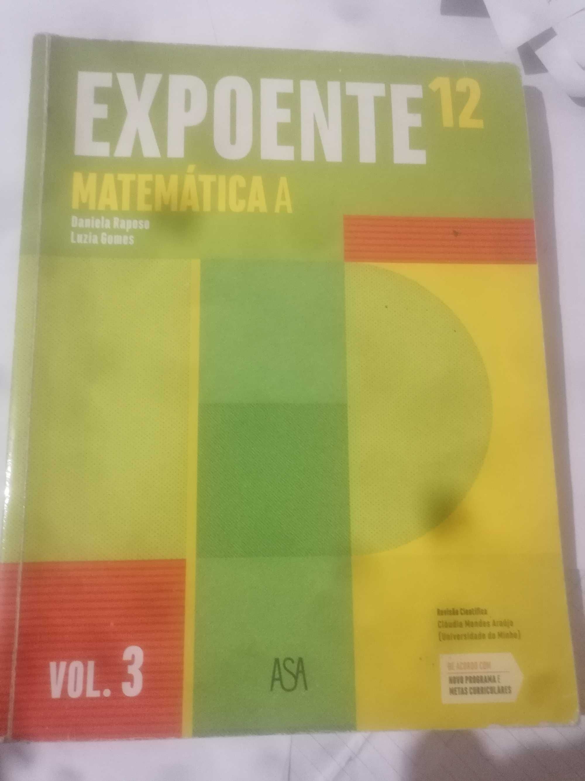 Livro de Matemática "Expoente 12" 12º Ano