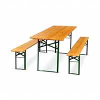 Zestaw biesiadny ogrodowy stół + ławki 220x70cm solidny stabilny