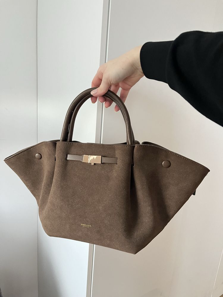 Demellier brazowa torebka shopper
