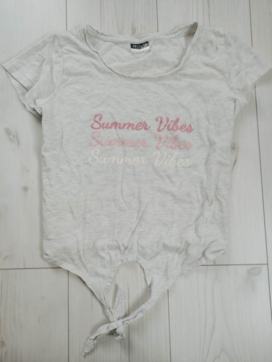 Summer vibes bluzka szara L zawiązanie