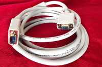 Kabel VGA-VGA do monitora D-SUB 3m  - BIAŁY -