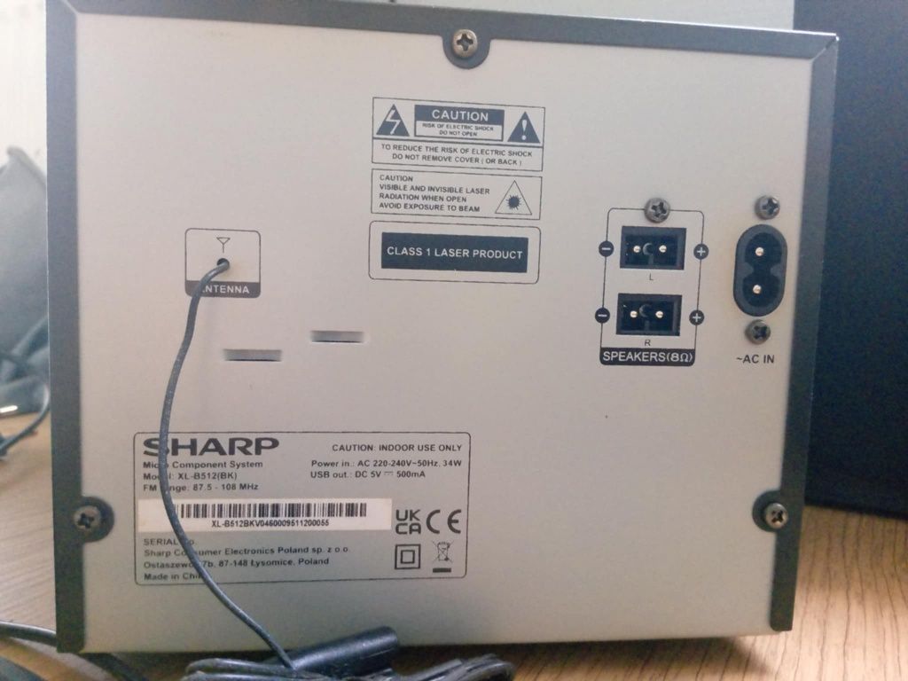 Wieża Hi-Fi Sharp XL-B512 czarna CD, bluetooth