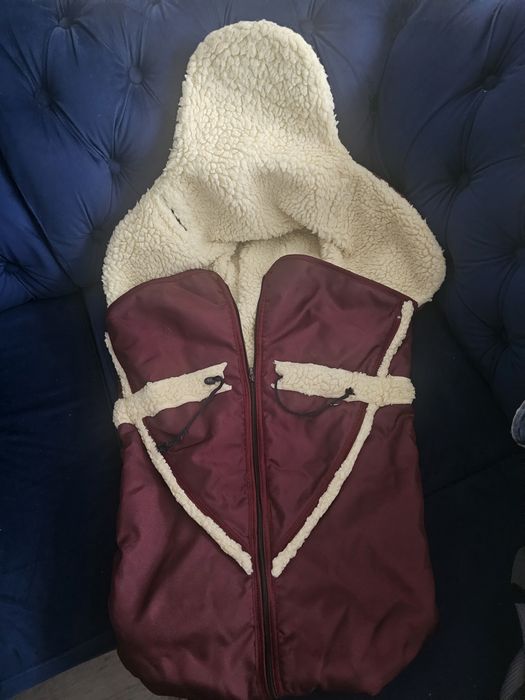 Śpiwór na sanki bordowy ciepły