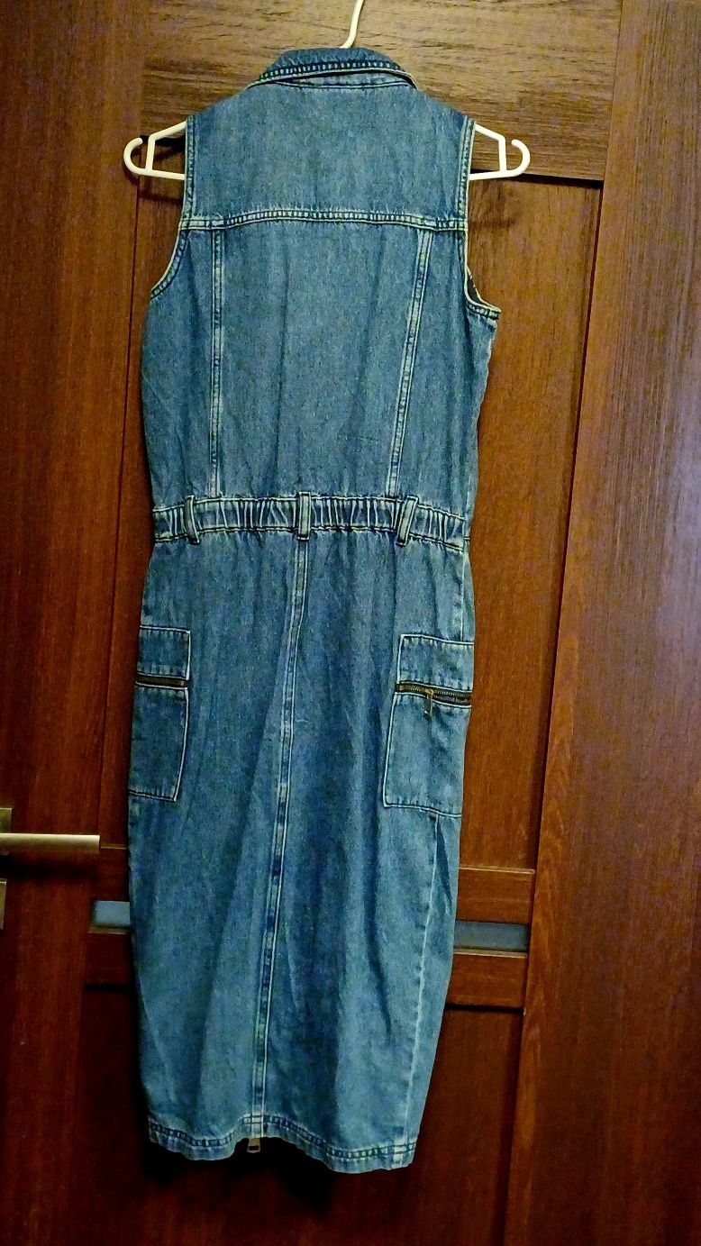 Jeansowa sukienka River Island 36, midi