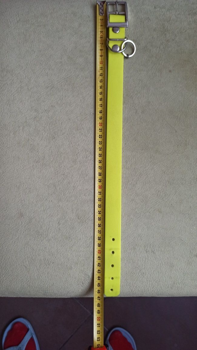 Obroża dla psa biothane neon żółty 46,5 x 2x5 cm