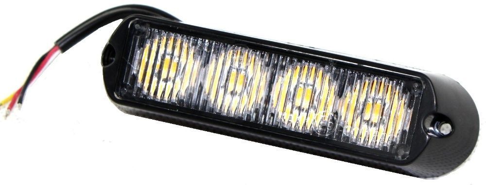 Stroboskop 4 LED pomarańczowy Lampa ostrzegawcza