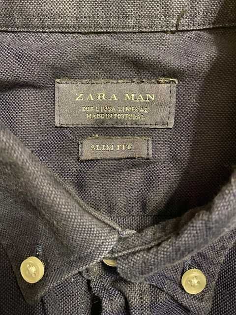Granatowa koszula męska marki Zara rozmiar L