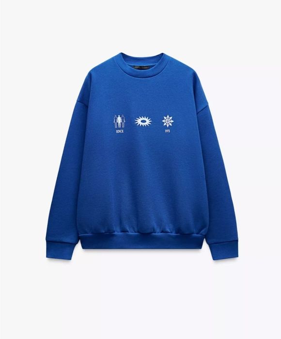 Світшот Zara светр синій коричневий