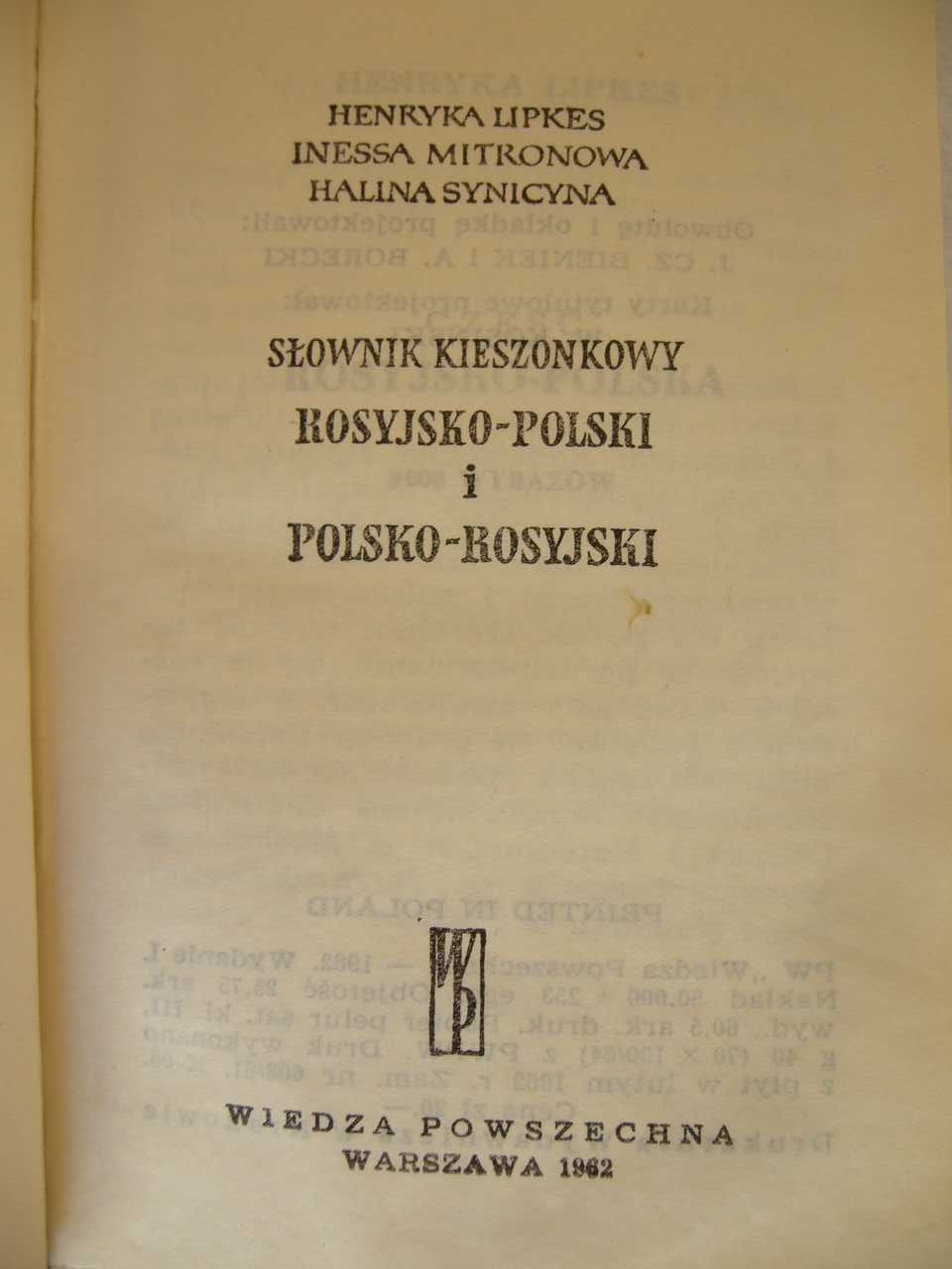 Słownik kieszonkowy rosyjsko-polski i polsko-rosyjski