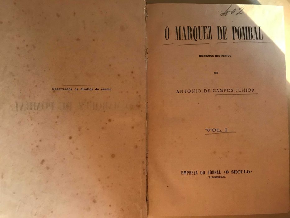 Livro antigo muito bem encadernado - Marques de Pombal