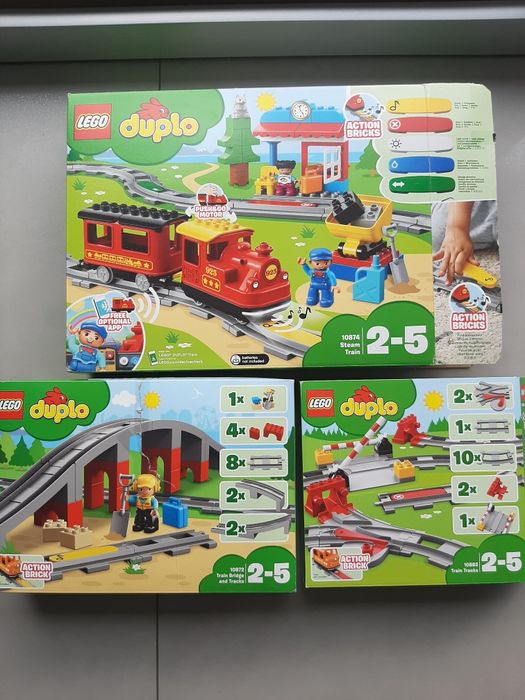 LEGO DUPLO zestaw kolejka, most, tory