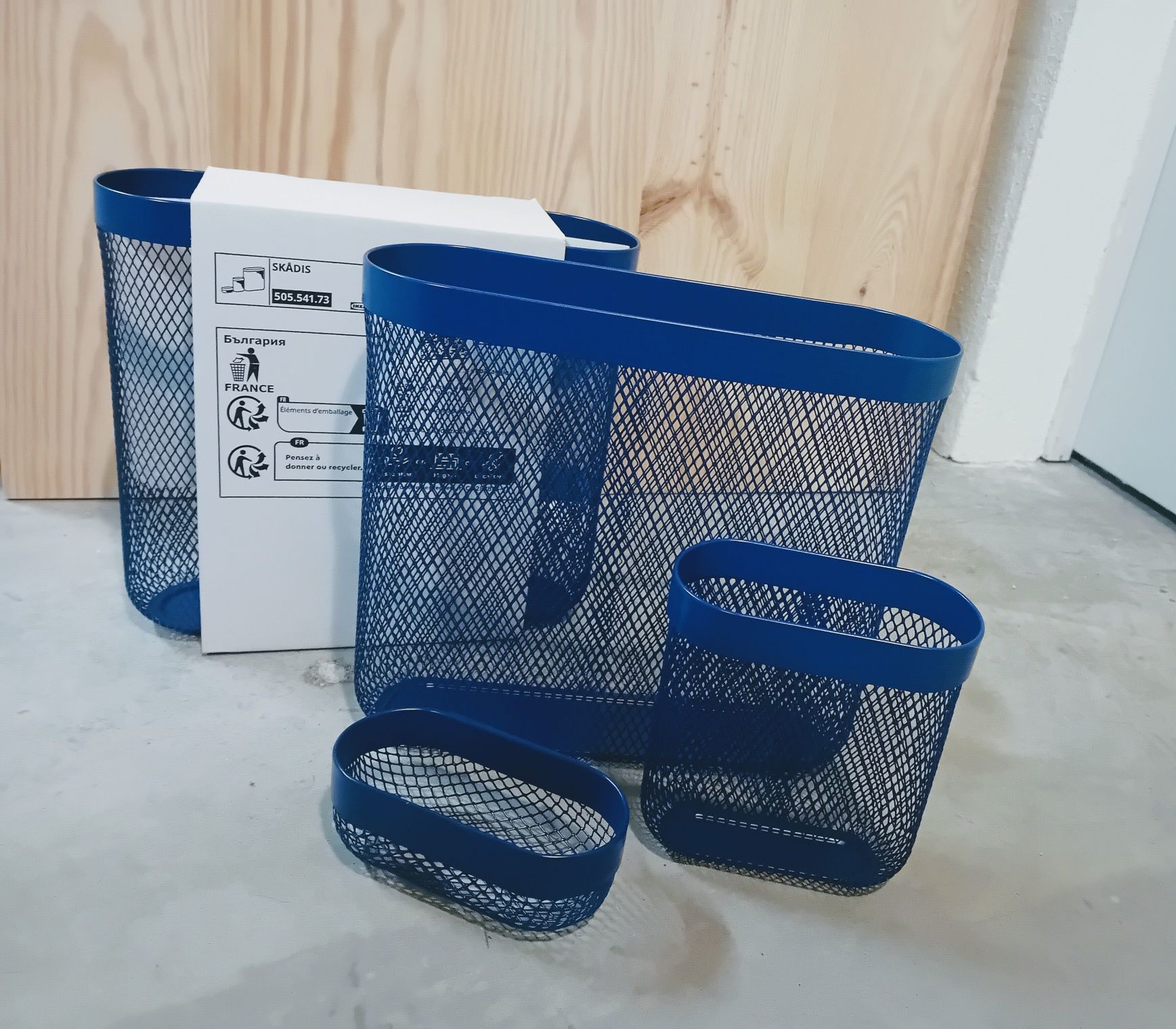 3 cestos de arrumação ( Azul escuro )