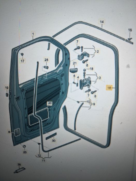 Ущільнювач дверей Volksvagen T5 VW T6 Фольксваген Multivan 7LA837911 C