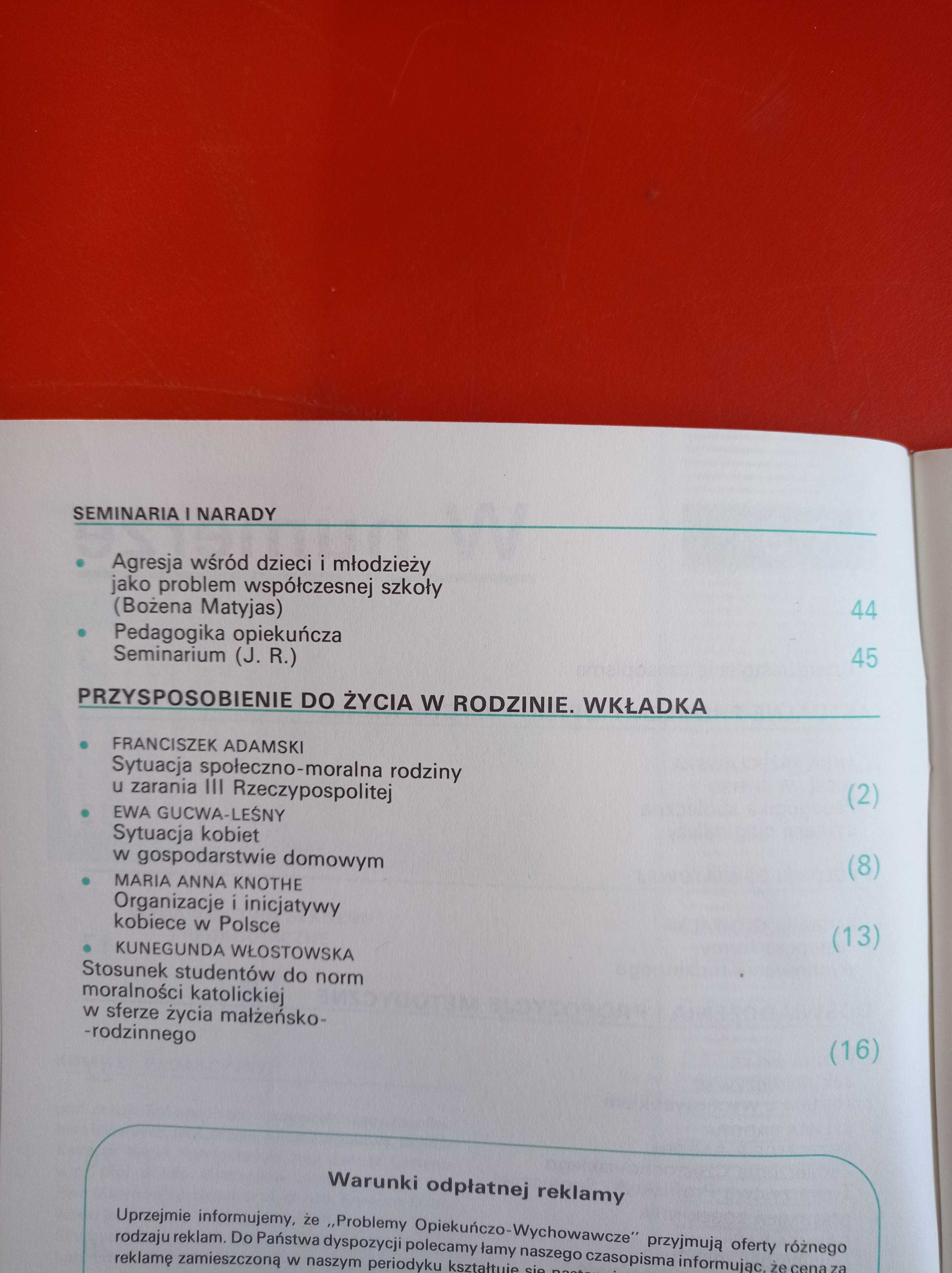 Problemy opiekuńczo-wychowawcze, nr 8/1994, październik 1994